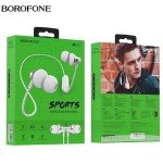 Fülhallgató bluetooth Borofone BE32 Sport bluetooth fülhallgató headset fehér